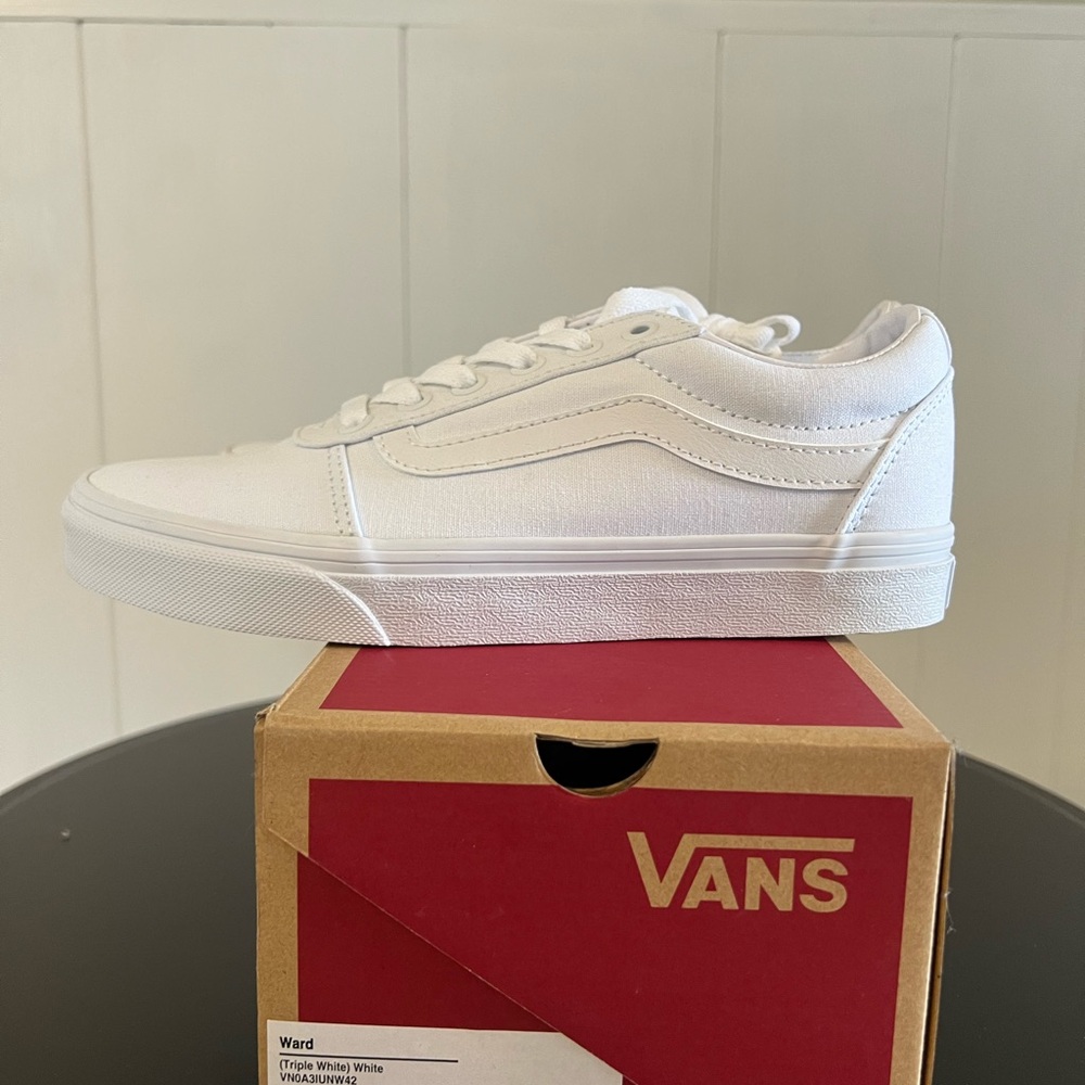 Vans All-White Canvas Sneakers
